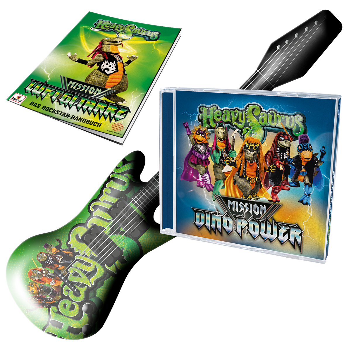 Mission Dino Power CD mit Luftgitarre und Rockstar-Handbuch
