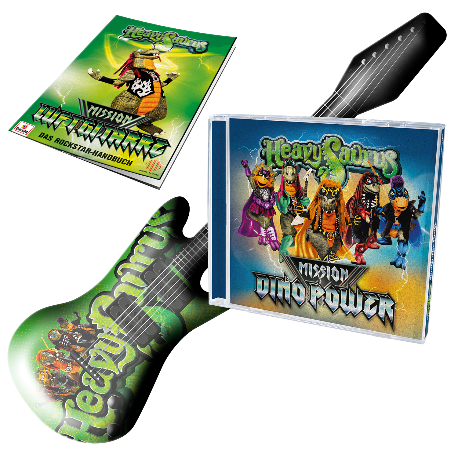 Mission Dino Power CD mit Luftgitarre und Rockstar-Handbuch